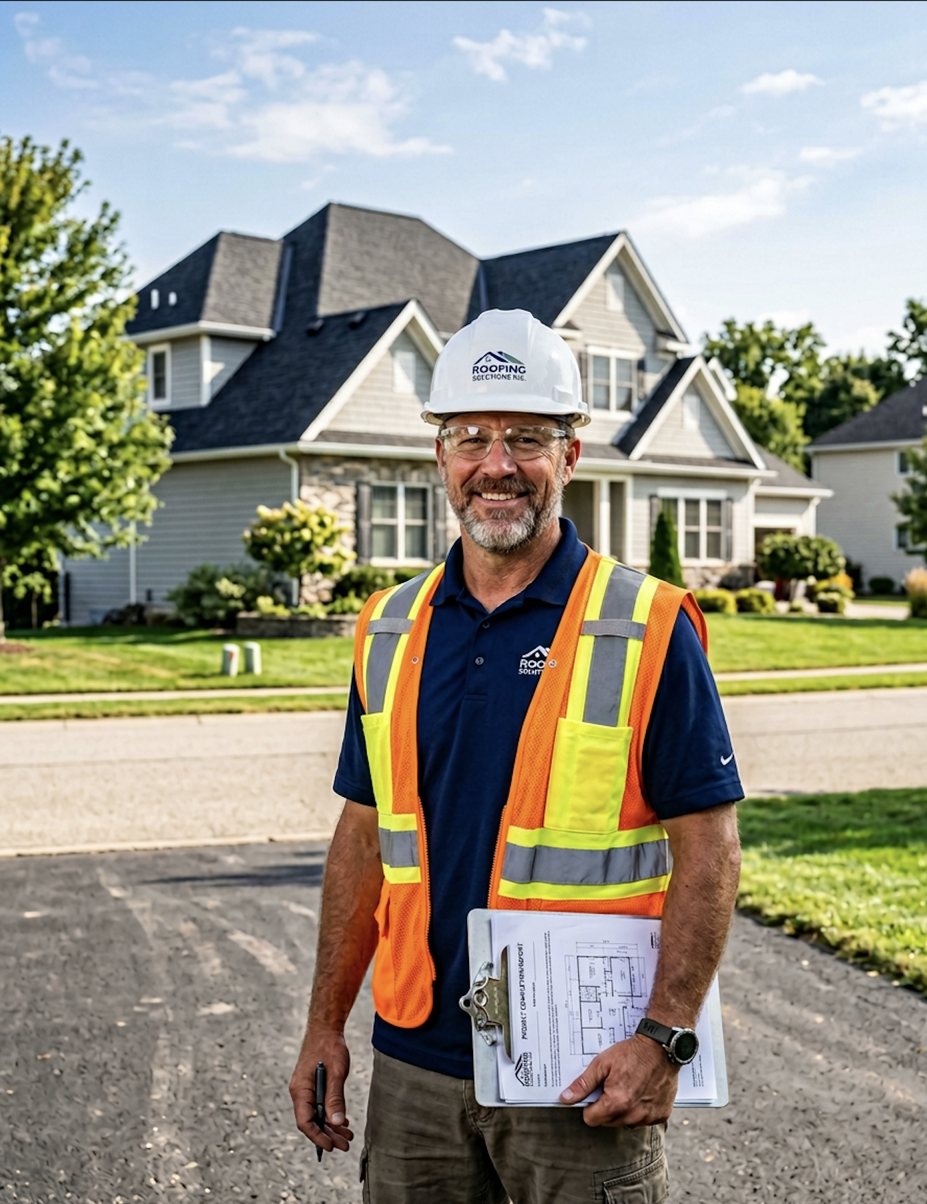 D&G Roofing project manager supervising roofing installation
