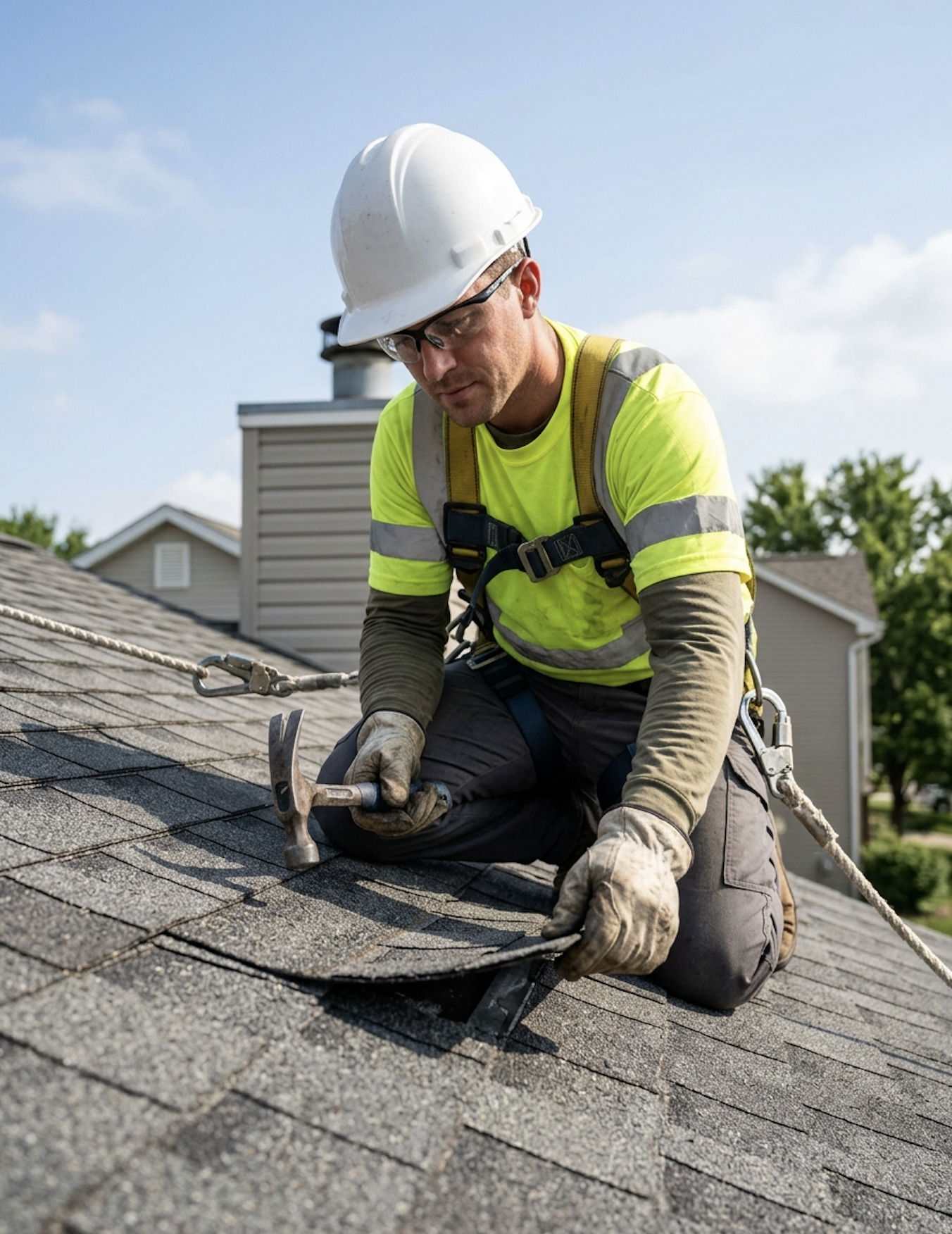 D&G Roofing technician performing roof repair service